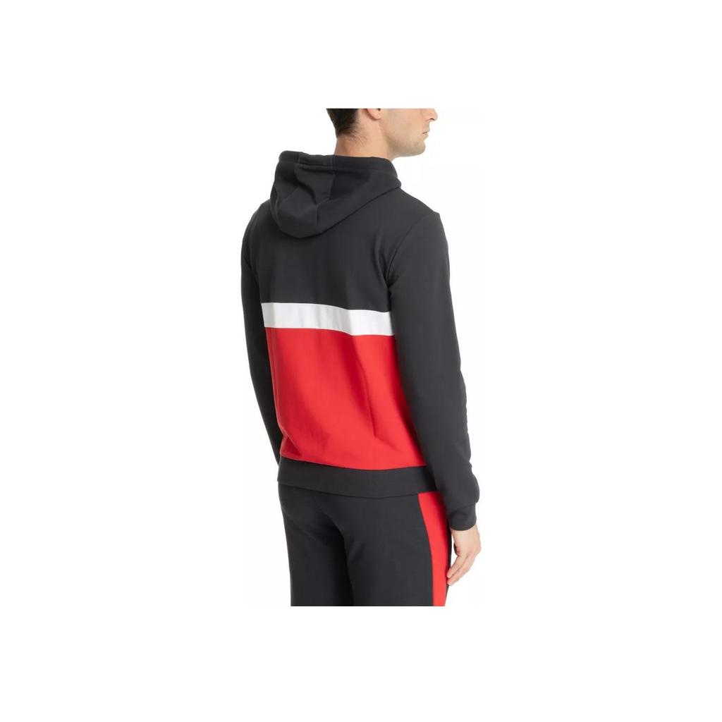 Emporio Armani EA7 Мужская куртка-бомбер с капюшоном и принтом-буквами, цветовыми блоками, на молнии Черный 3DPM15-PJLIZ-1578
