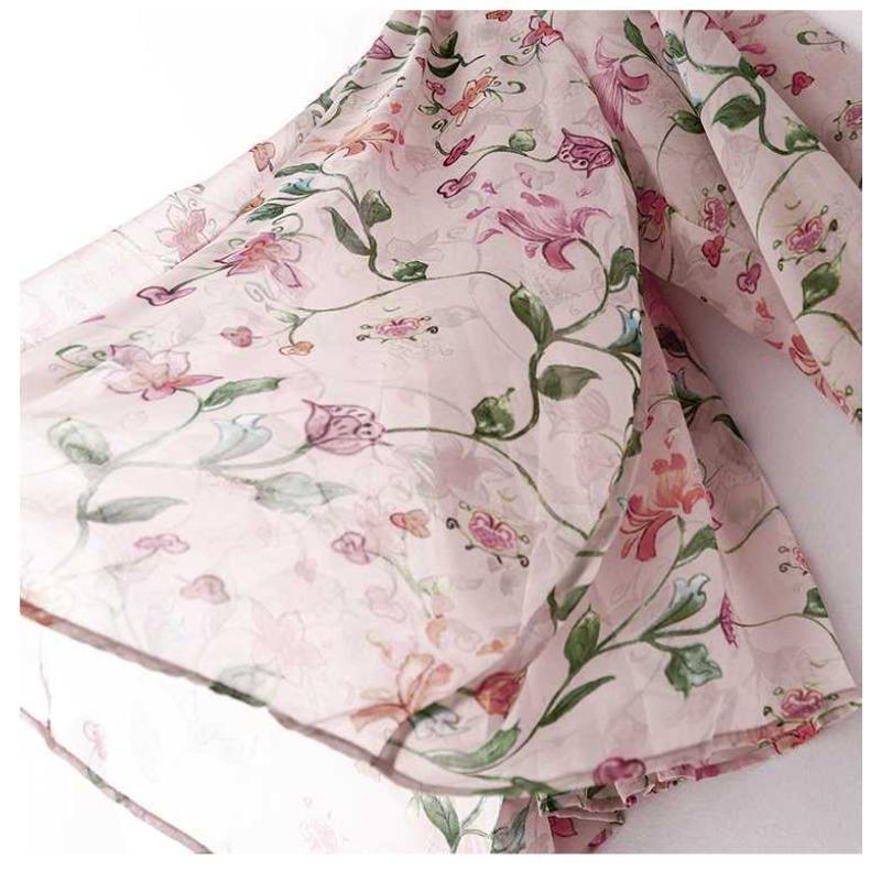 Весна-лето V-образный вырез Цветочная рубашка Женская Дизайн Sense Temperament Длинные рукава Солнцезащитный Топ Блузки Рубашки