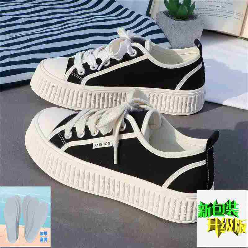 Парусиновые туфли женские универсальные корейские версии новые модные бисквитные белые туфли повседневные туфли для доски