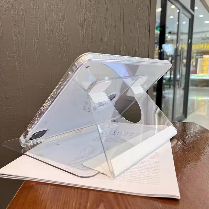 Прозрачный кристально чистый акриловый вращающийся чехол для Ipad Pro 11 Air 5 Air 4 10,9 10,2 9, 8, 7 Air 3 Pro 10,5 с гнездом для ручки