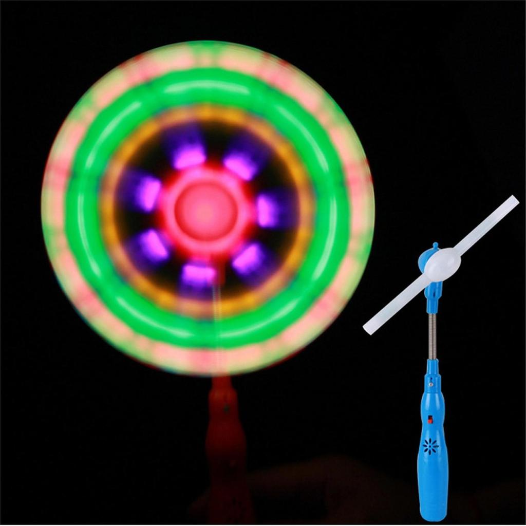 (H0826)Led Glowing Windmill Toy Flashing Light Up LED Spinning Music Windmill Strip Shape Child Toy Gift Random Color 1 Pack