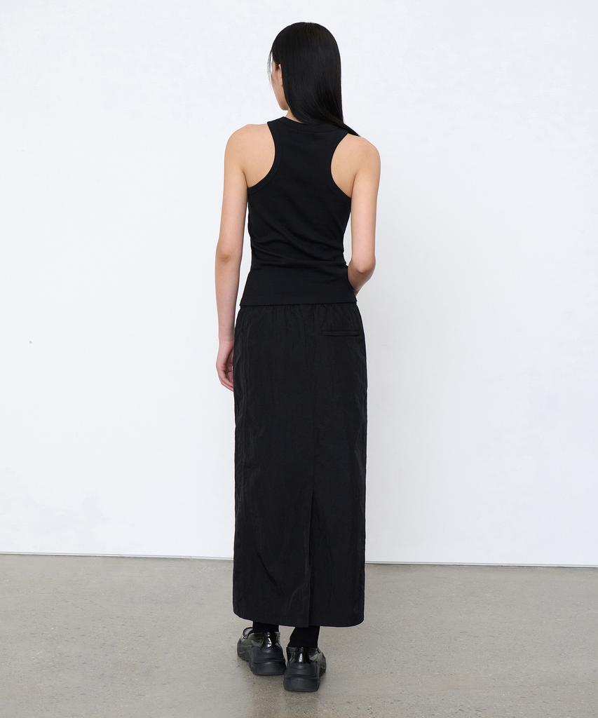 Musinsa Standard Woman Women'S Nylon Elastic Long Skirt [Black]