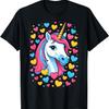 Cute Unicorn with Hearts Magical Fantasy Rainbow Girls Kids T-Shirt