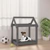 822199 vidaXL Dog Bed Grey 61x50x70 Cm Solid Pine Wood