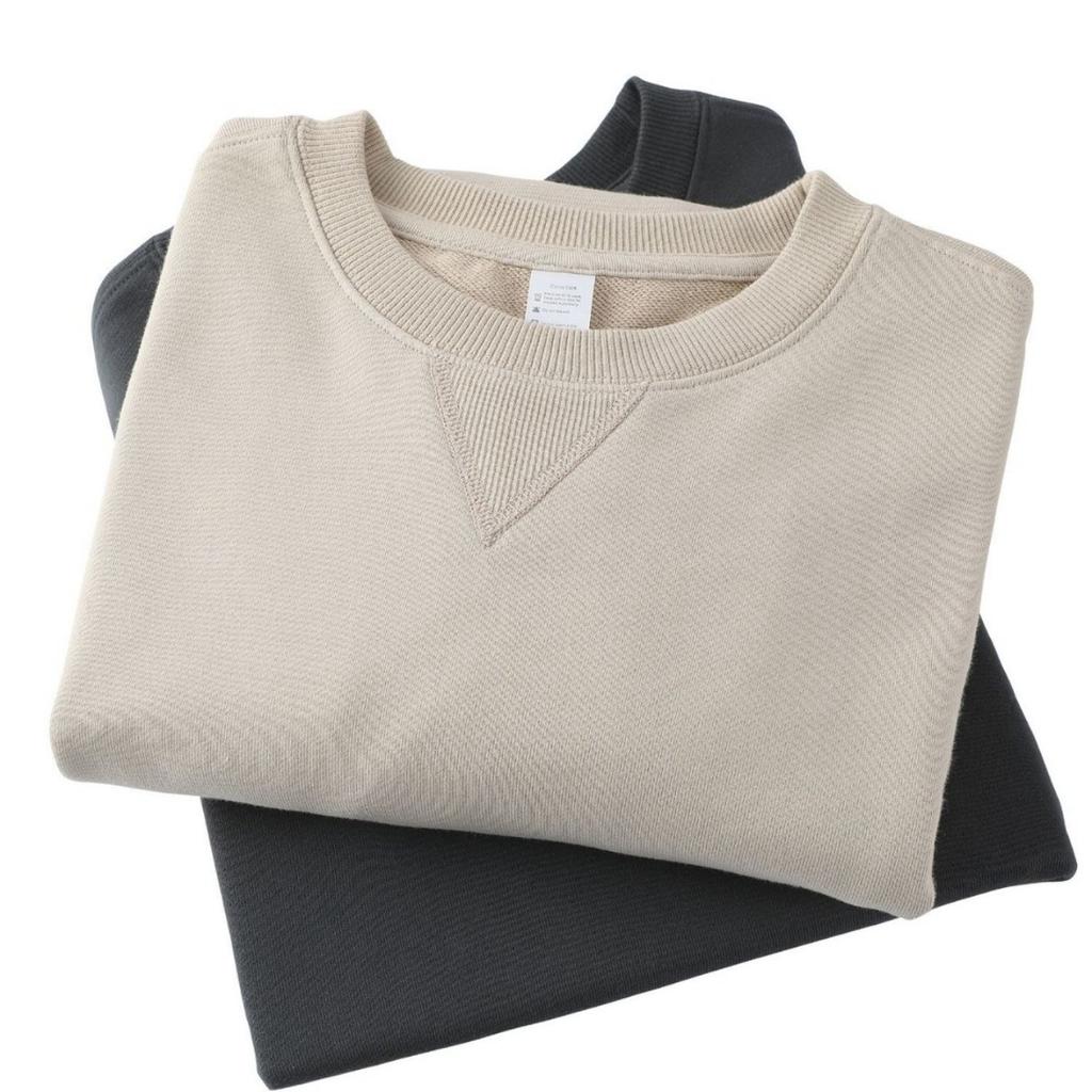 Cotton Women Solid Color Round Neck Long Sleeve Hoodie Sweatshirt Fashion Ladies Streetwear Slouch Pullover Jumper Tops