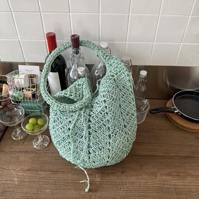 New Summer Large-capacity Knitted Bag Casual Shoulder Women's Bag Seaside Vacation Beach Bag Versatile Tote Bag