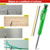 Hiboom Solid Carpenter Pencil Set for Construction with 7 Refills Built-in Sharpener, Long Nosed Deep Hole Mechanical Pencil Marker for Carpenter