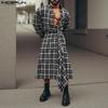 Костюмы-двойки Мужские рубашки с длинным рукавом в клетку и юбки Килты Свободные комплекты