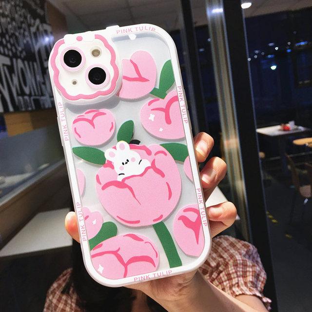 Чехол для телефона с милым мультяшным цветком и фруктами для Iphone 14 13 11 12 Pro Max Xs Max Xr X Xs 14pro, прозрачный противоударный бампер, мягкая задняя крышка