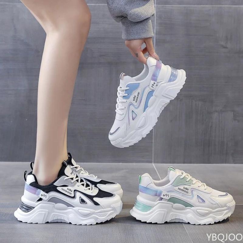 Large Size Autumn Breathable Lightweight Casual Comfortable Women's Shoes Versatile Flat Bottom Women's Sports Dad Shoes
