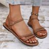 Fashion Women Casual Sandals 2024 New Summer Versatile Fashion Roman Sandals Women Comfortable Flat Bottomed Vacation Beach Shoes Women