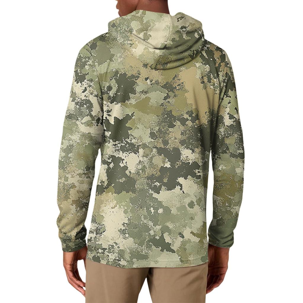 Мужская толстовка с капюшоном свободного кроя в стиле кэжуал с камуфляжным принтом