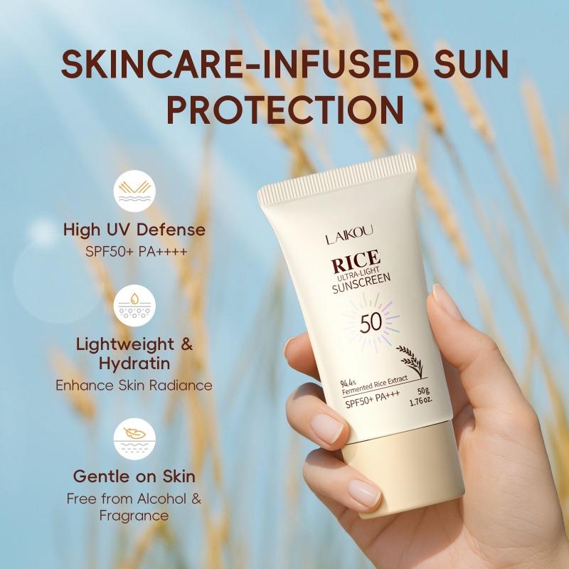 LAIKOU Серия «Рис» Ультралегкий солнцезащитный крем SPF 50+