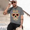 Mexan Sugar Skull Funny TShirt Mexan Color Skull Unique Design Tshirt Unisex Tops Tees  New Model Unisexs Shortsleeve crewneck