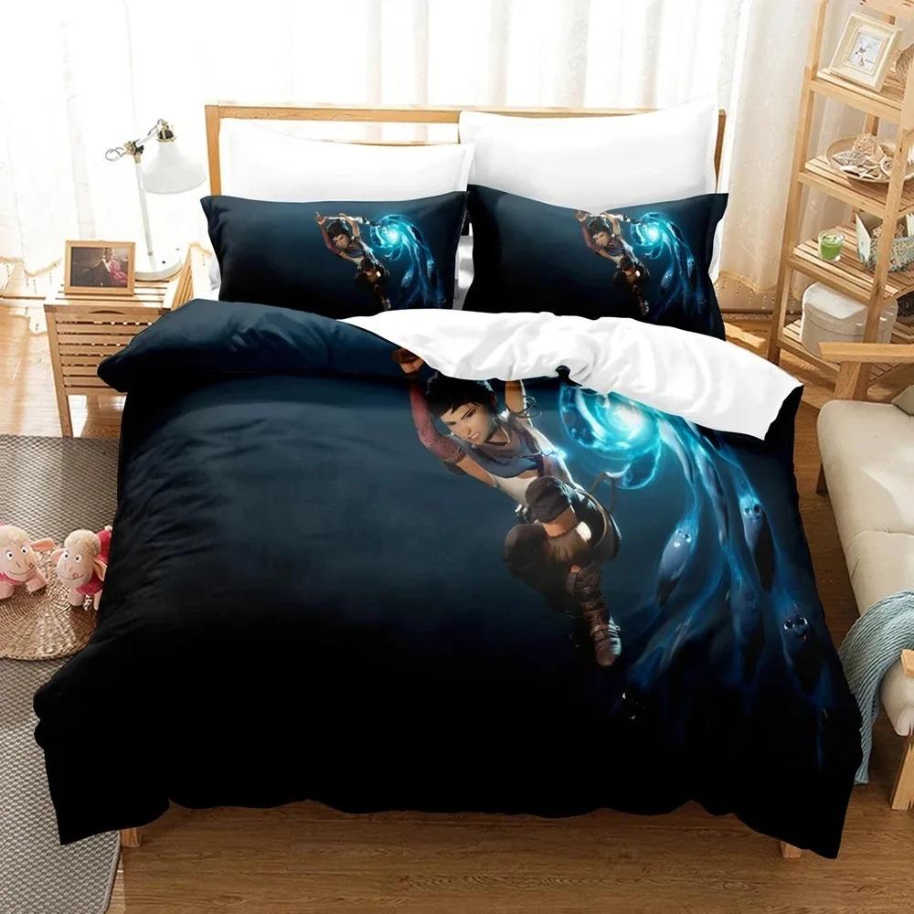 Anime Game Bridge Spirits Kena Bedding Collection Duvet Cover Bed Collection Quilt Cover Pillowcase Comforter King Queen Size Boys Adult