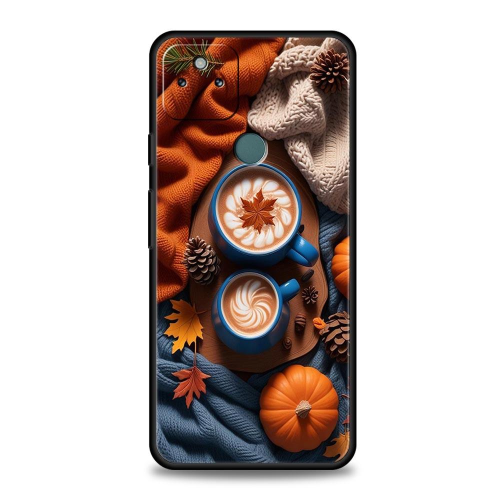 Чехол для телефона 'Тыква Осенние Листья Кофе' для Google Pixel 10 9 8 7 6 9A 8A 7A 6A Pro Ударопрочный Мягкий ТПУ 9 Pro XL Чехол Сумка