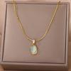 Dainty Gold Chain Oval Pendant Necklace For Women Elegant Minimalism For Office Necklace
