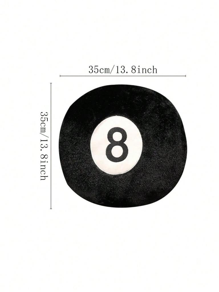 1 шт. Декоративная подушка Бильярдный шар №8 Мягкая плюшевая подушка-плед Для домашнего бильярдного стола
