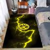 """Ковер с узором «Желтая Молния» и логотипом BVB 09, Черная тема» Подходит для использования в качестве противоскользящего покрытия для гостиной, спальни, диванов"""