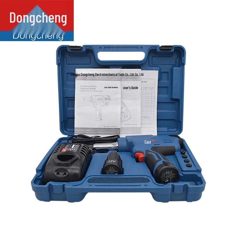 Беспроводной заклепочник Dongcheng 12V DCPM50E с китайской вилкой (адаптер в комплекте)