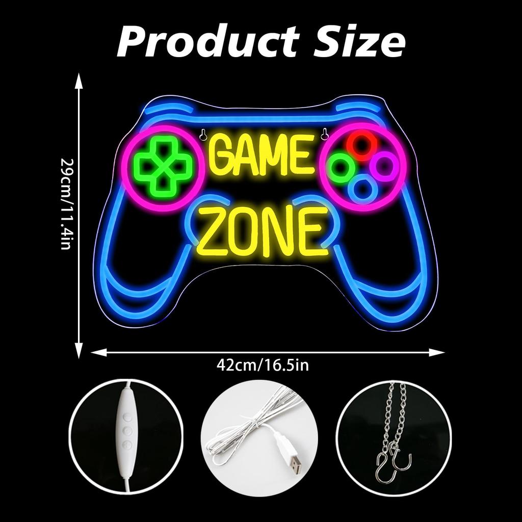 Неоновая светодиодная вывеска для игровой зоны, игровое освещение для подростков, мальчиков, детей, на дни рождения, Рождество, декор для игровой комнаты, подарки на стену, в спальню