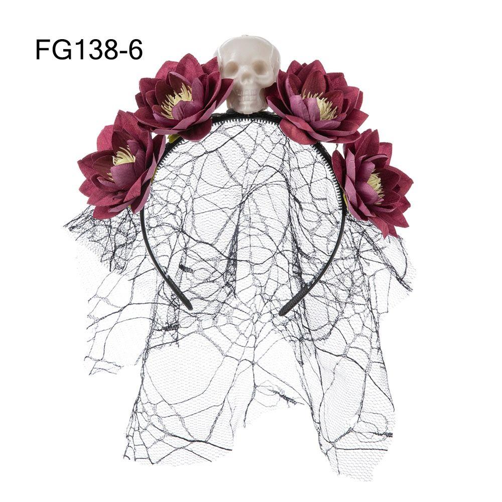 Черная вуаль, повязка на голову с цветком розы на Хэллоуин, свадебный головной убор для женщин