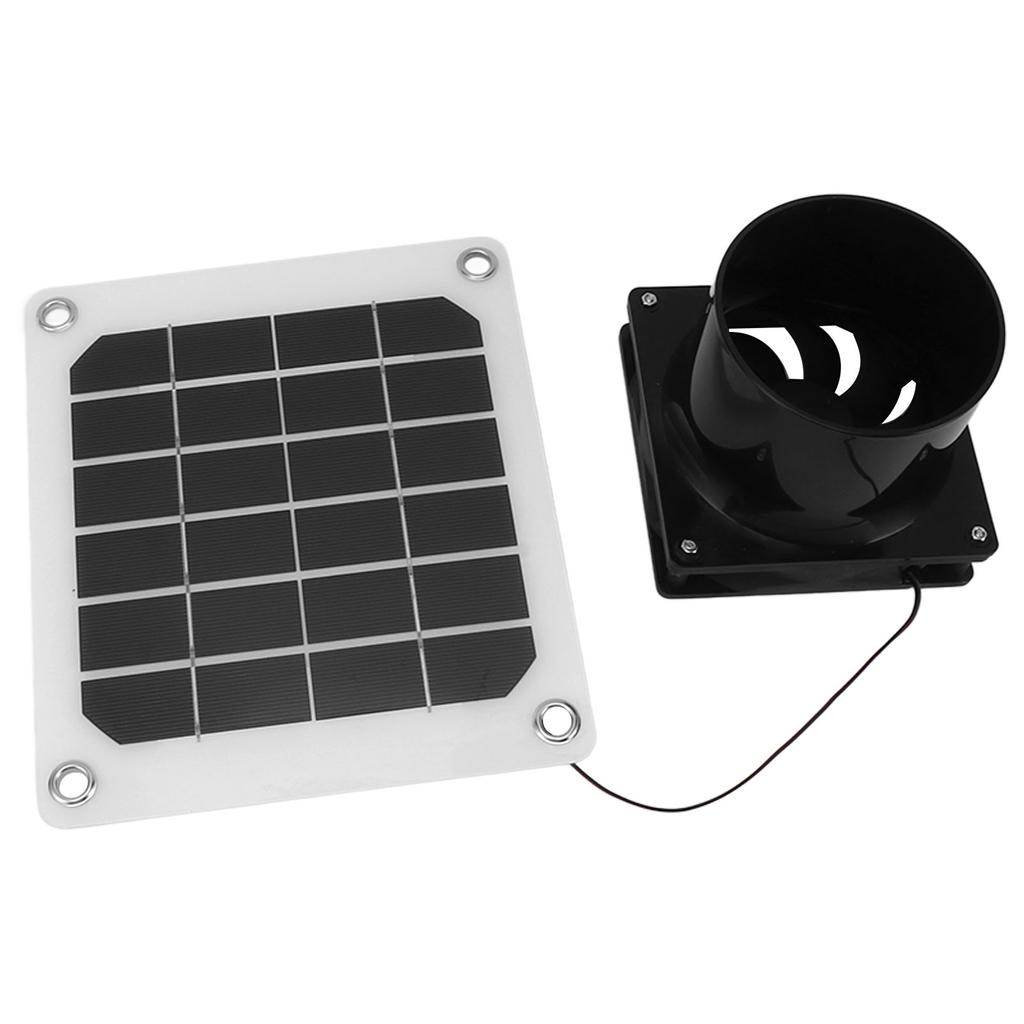 Solar Panel Powered Fan 10W Solar Powered Exhaust Fan for Round Pipe ABS Solar Panel Ventilation Fan Kit for Pet House