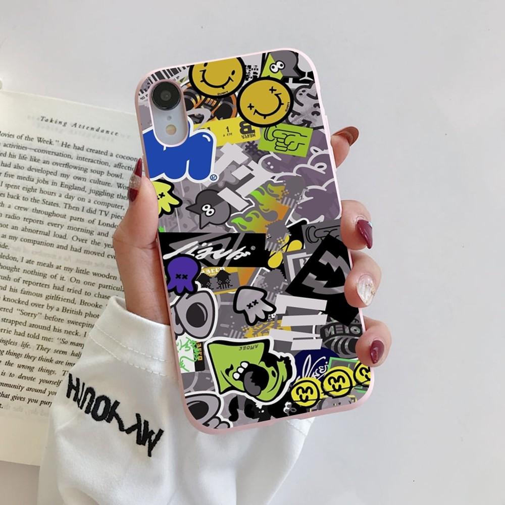 S-Splatoon Game Phone Case for iPhone 14 11 12 13 Mini Pro Xs Max 8 7 6 6S Plus X XR Solid Candy Color Case