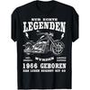 Men'S T-Shirt for a 60Th Birthday Gift Featuring a Biker Motorcycle Chopper from 1966, Available in Black. Ideal for Home, Outdoor Activities, Work,