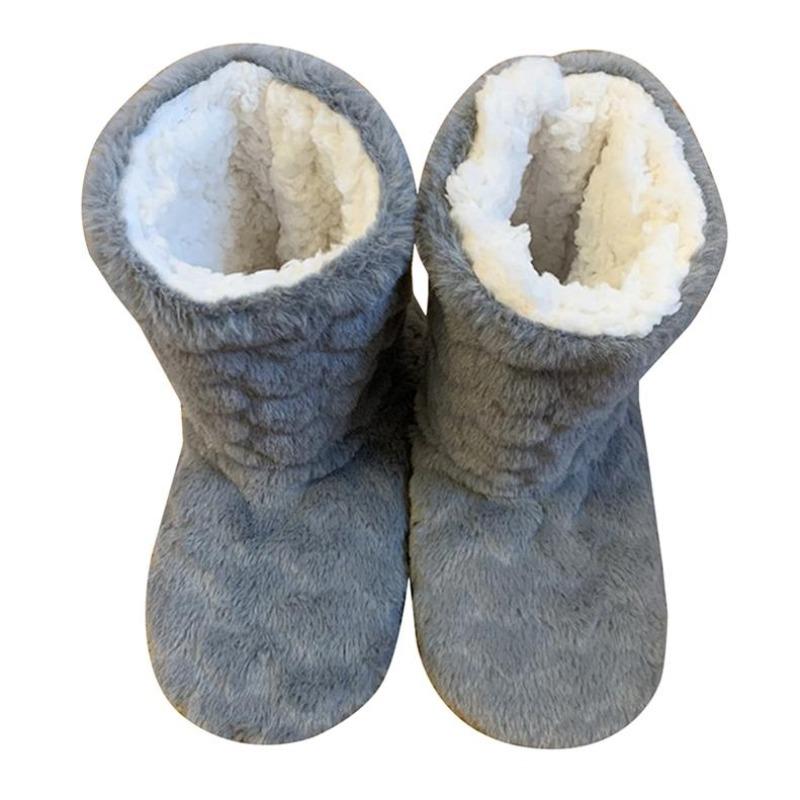 Women Winter Couple Warm Slippers Non-slip Thicken Plus Velvet Indoor Socks Soft Floor Shoes