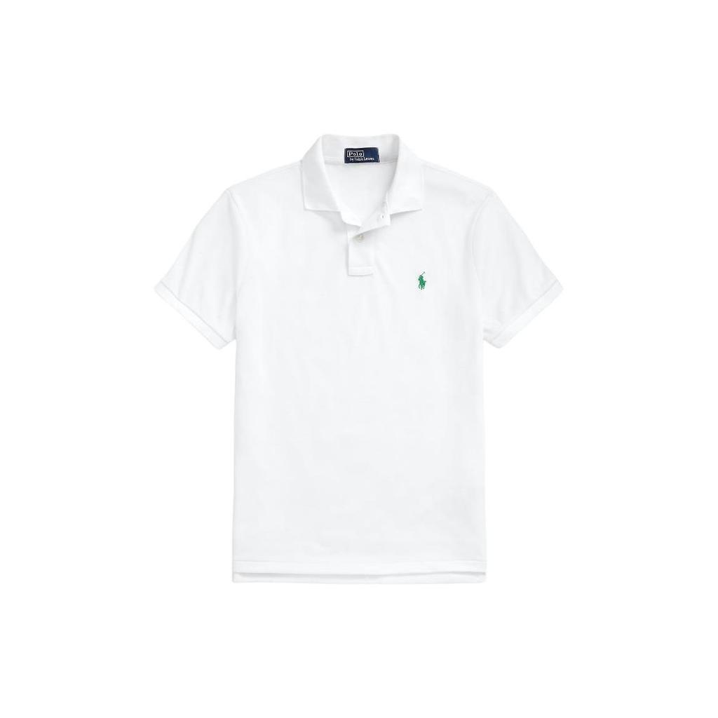 Polo Ralph Lauren однотонный вышитый логотип свитер повседневная рубашка поло с коротким рукавом мужские топы белый 710680784-184