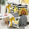 Скандинавский бант принт подсолнуха поясничная подушка буква квадратная на диван прикроватная наволочка