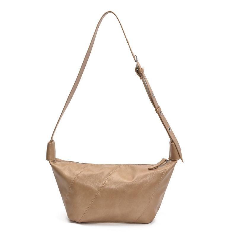 Женская сумка-багет большой вместимости, женская летняя новинка 2025, модная сумка-пельмень из мягкой кожи, повседневная модная наплечная сумка-мессенджер