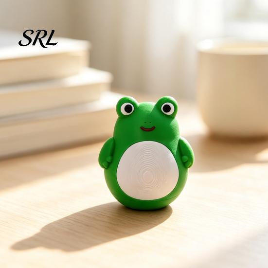Baby Attention Grabbing Items 3D Printed Mini Frog Tumbler Toy, Roly-Poly Wobbling Cartoon Miniature Figures, Early Education Enlightenment