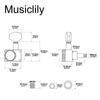 Musiclily Pro Locking Tuning Pegs with Gear Hex for Fender and Electric Nickel Left-Handed 6-Piece 2-Pin 181 Ratio, Buttons, Strat, Telecaster,