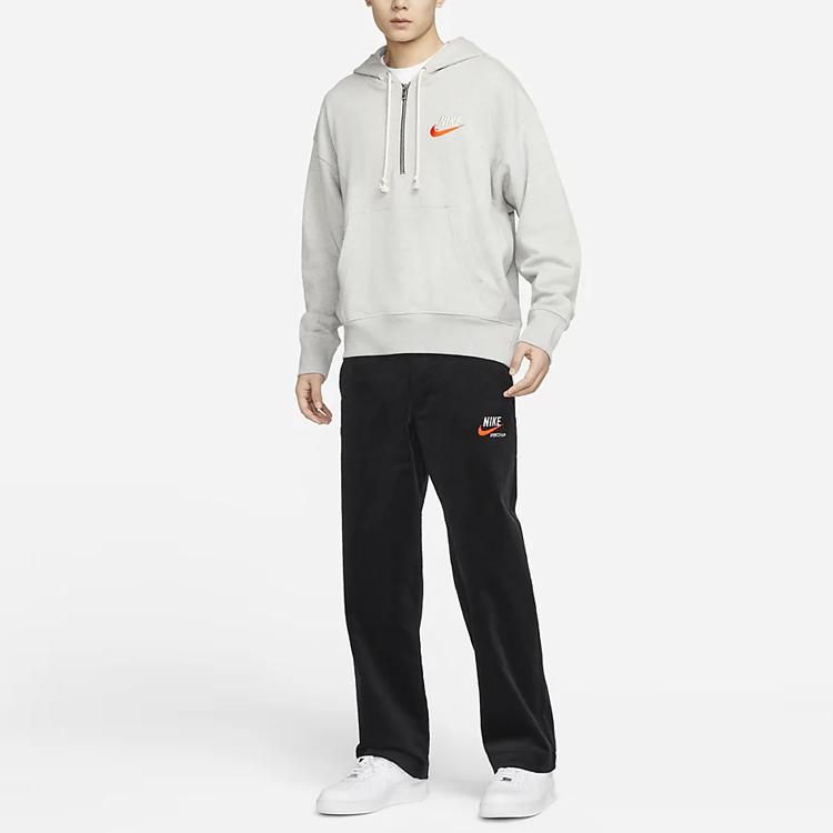 Nike Спортивная одежда Тренд Однотонный Вышитый Логотип Прямые Повседневные Брюки Мужские Низ Черный DX0001-010