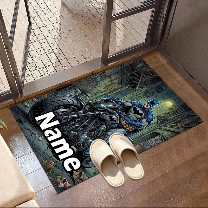 Custom Name Personalized Batman Print Carpet, Versatile Home Decor Rug, for Playroom, Apartment, Balcony, Entryway, Hallway Gift