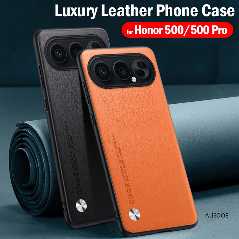 Кожаный чехол Funda для Honor 500 Pro / Honor 500 Чехол-крышка Модная текстура из волокна ПУ-кожа Защита Ударопрочная задняя крышка Capa