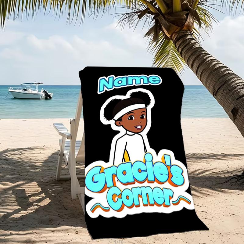 Customizable personalized beach towels Gracies Corner themed designs.Suitable for the beach, yoga, sports;ideal as beach accessories