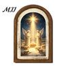 Рождественские украшения для фермерского дома, винтажное арочное деревянное настенное искусство, двухуровневая деревянная рамка, зимние украшения для спальни, рождественский подвесной декор