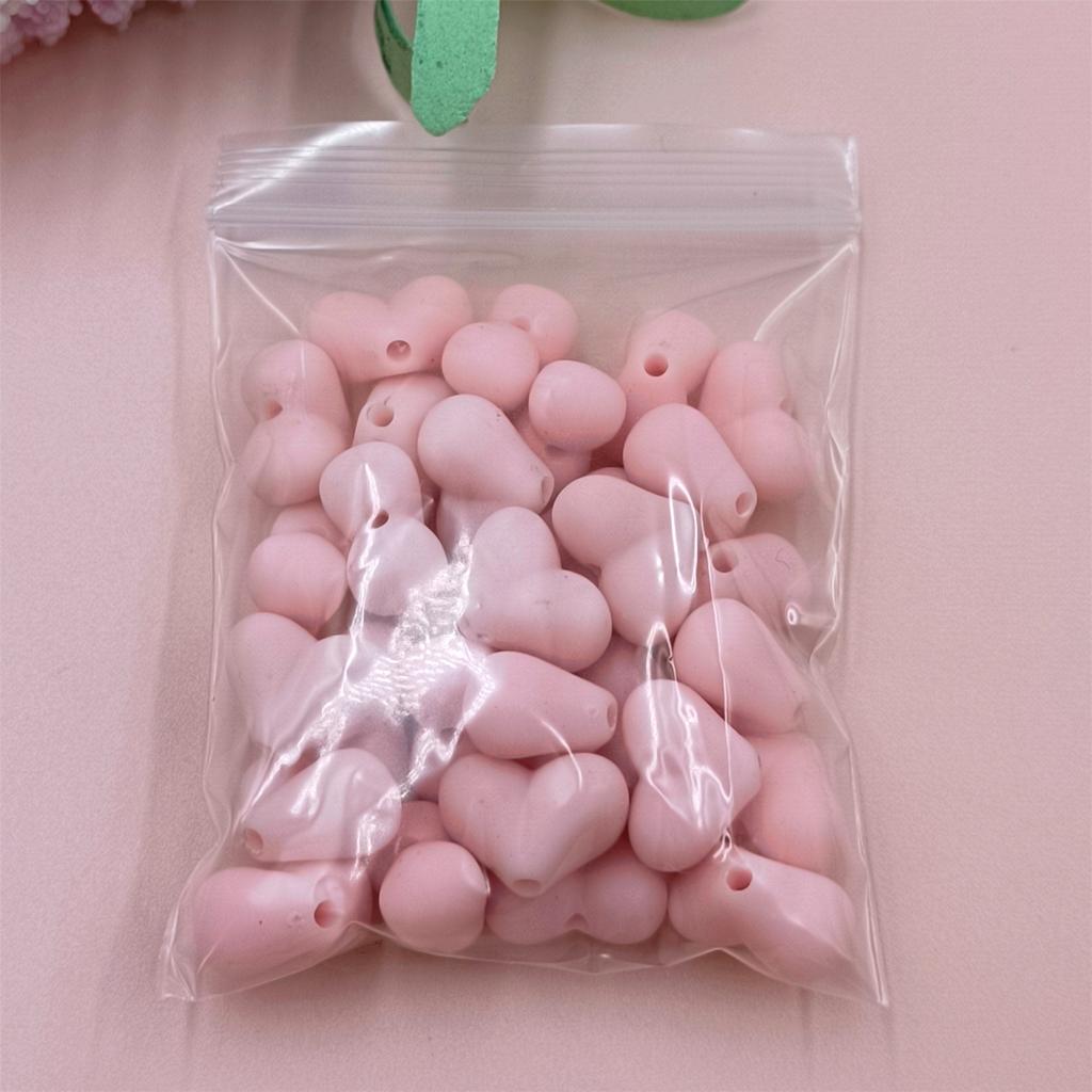 Creative Mobile Phone Chain 9 Color Making Materials Solid Color DIY Jewelry Accessories Creative Fashion Rubber 30Pcs 15x11mm Beads Heart