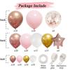 140 Piece Rose Gold Balloon Wreath Arch Kit With Pink Gold White Balloon For Graduation Birthday