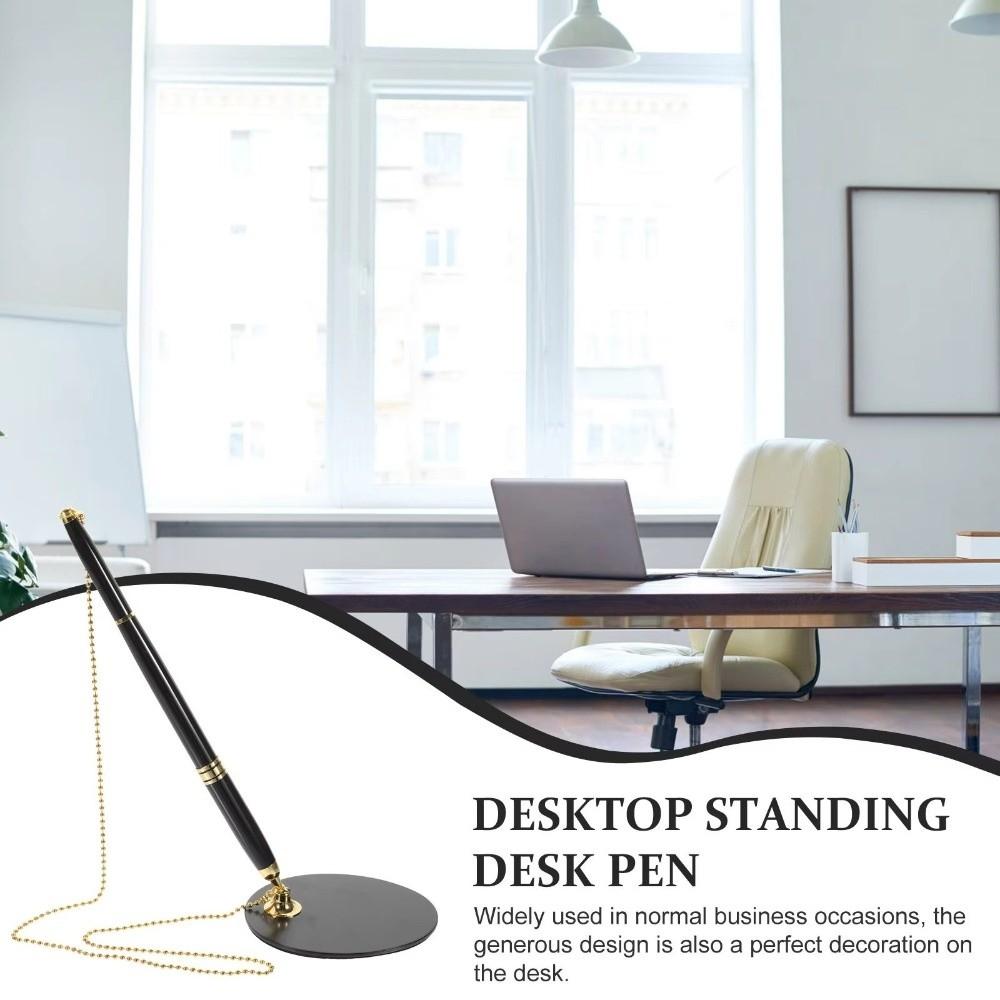 Fixed Chain Signature Pen Metal Sticky Desk Pen Security Design Desk Pen Counter Use