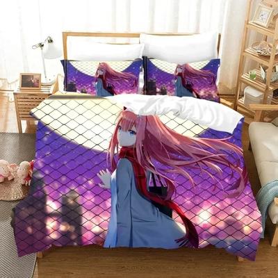 3D-принт аниме Darling in the Franxx Zero Two 02 Комплект постельного белья для мальчиков и девочек Twin Queen Size Пододеяльник Наволочка Детская кровать для взрослых