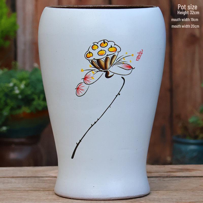 Large Yixing Ceramic Flower Pot: Nine-Tailed Fox Design, Breathable Jar for Green Plants and Flowers