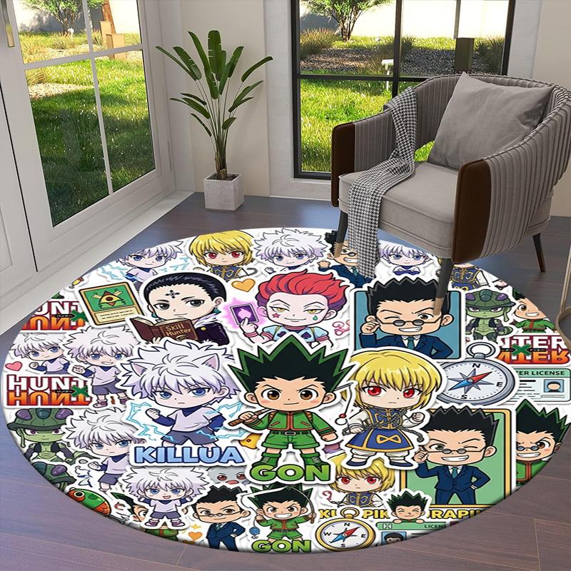 Ковер с круглым ворсом Hunter X Hunter Ковер для гостиной, спальни, дивана, игровой комнаты Декор Нескользящий коврик для пола