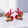2Pcs Hair Accessories Christmas Hair Clips Kawaii Cartoon Barrettes Hair Pin Elk Ear Hairpin  Party