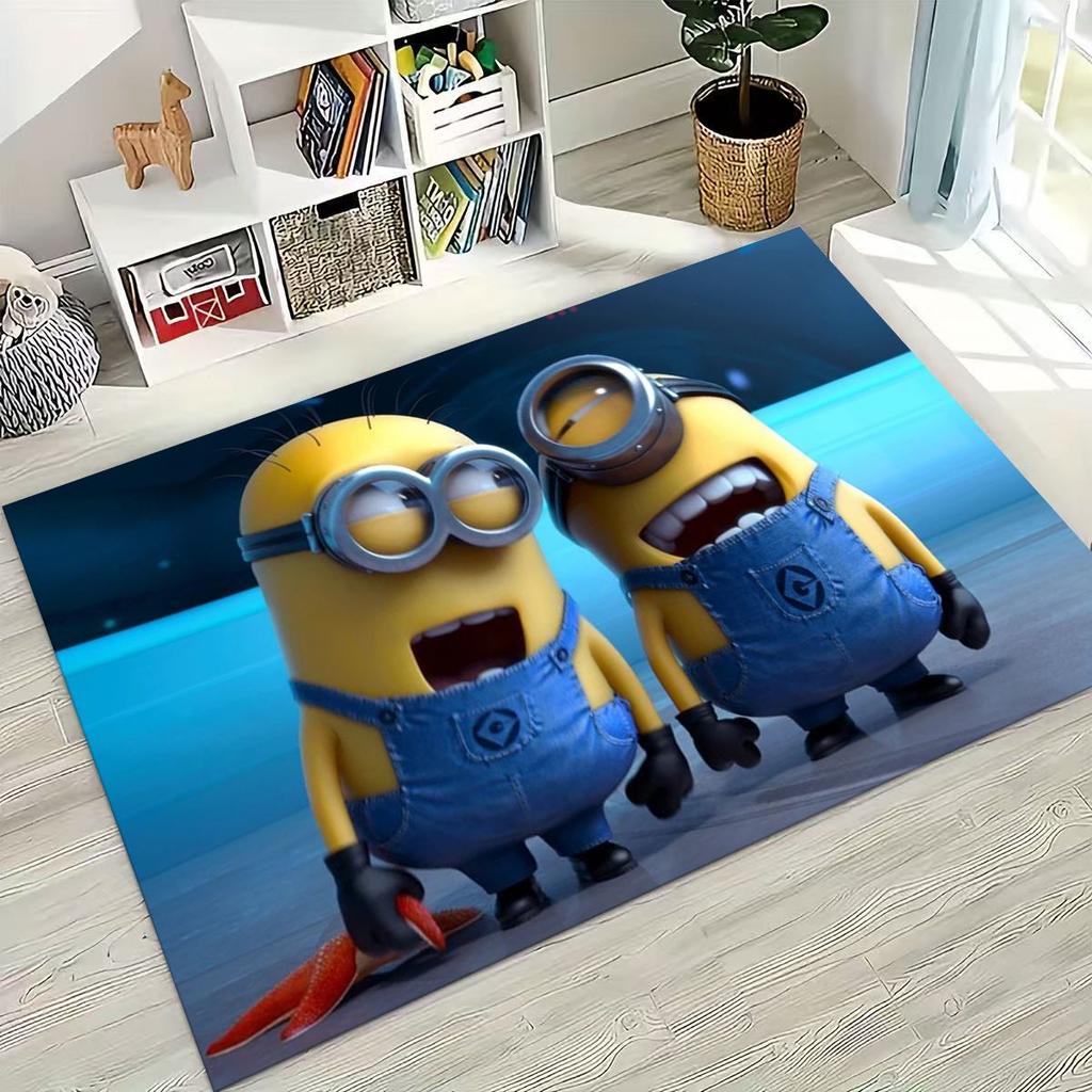3D Cartoon Minions Despicable Me Rug for Bedroom Living Room Sofa Home Doormat Decor, Large Kids PLAY Non-slip Floor Mat Gift