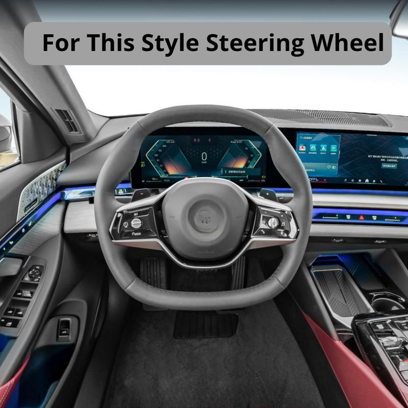 New For Bmw Dual D‑Shape Car Steering Wheel Cover Perforated Napa Leather Non‑Slip Breathable All Seasons Interior Accessories