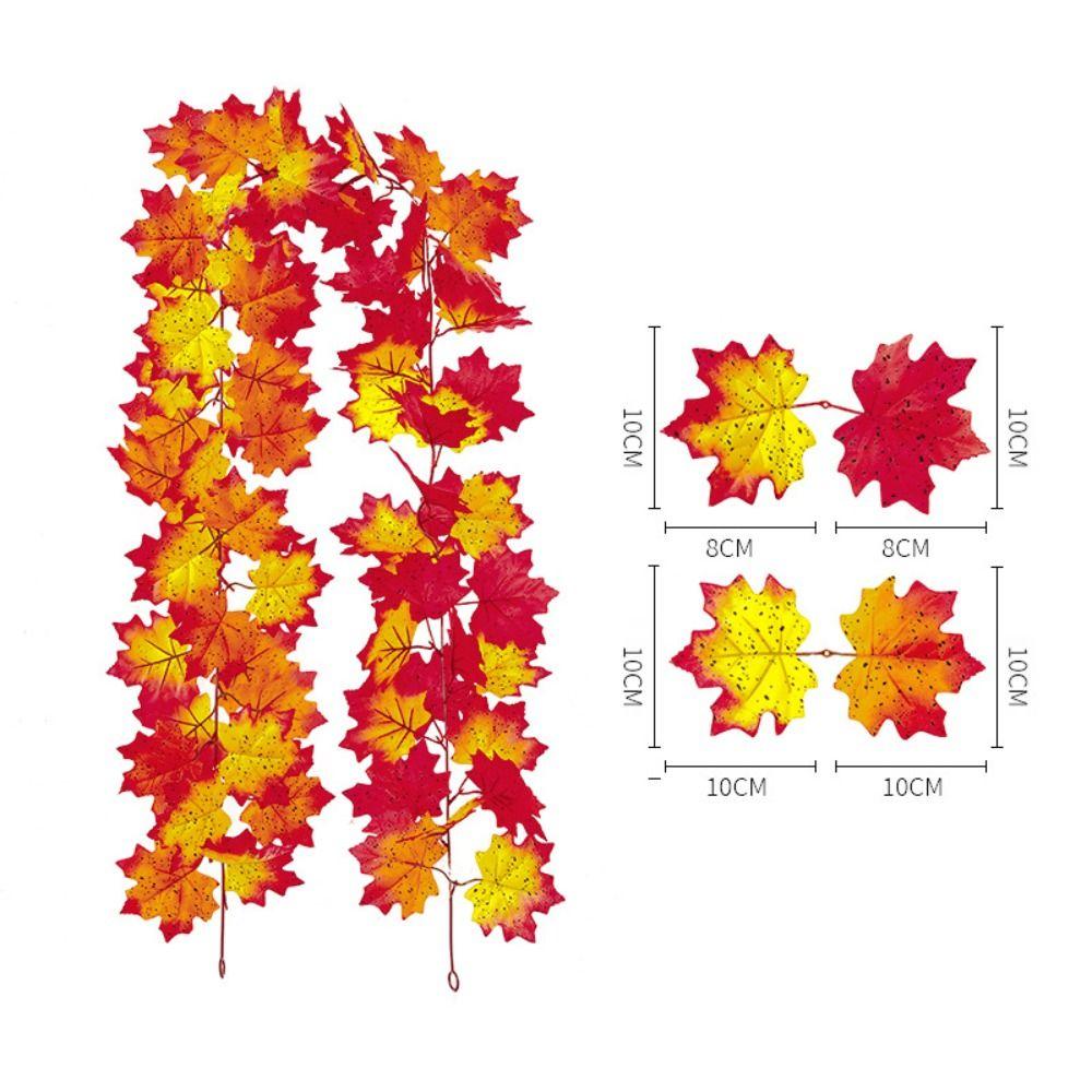 Autumn Color Rattan Lifelike Plant Simulation Maple Leaf Hanging Wreath Fall Maple Leaves Garland